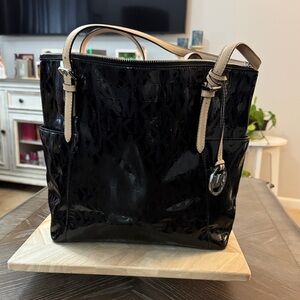 Micheal Kors Patten Leather Black Tote Bag